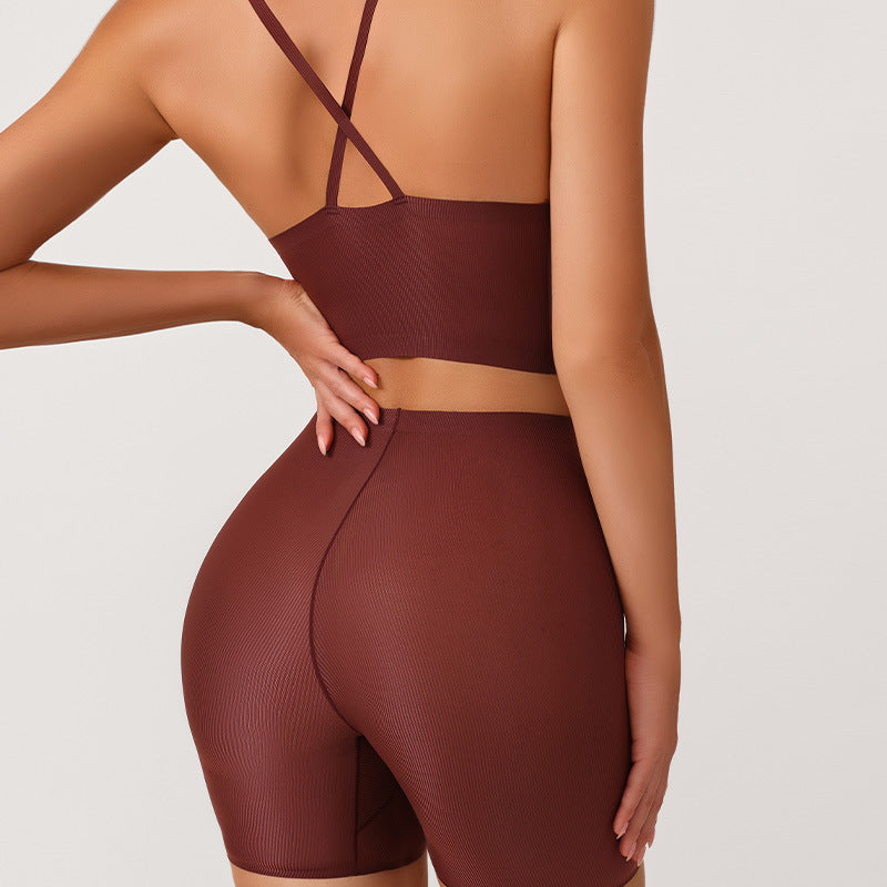 Sports Yoga Bra Set | Wire-Free Gathering Beautiful Back | Seamless All-Season