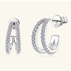 Moissanite 925 Sterling Silver C-Hoop Earrings - BsBuy