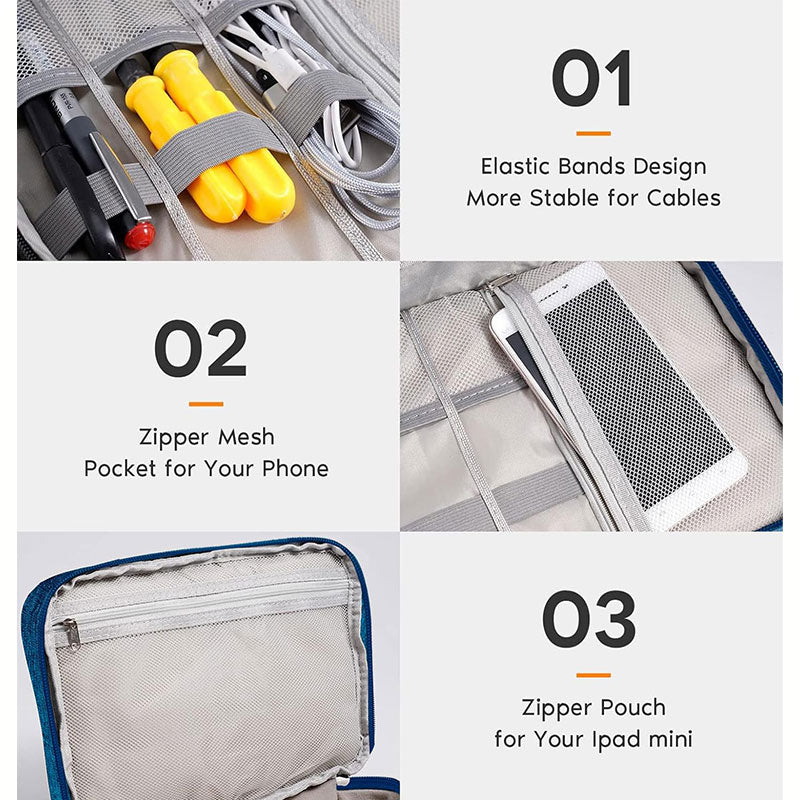 Waterproof Travel Cable Organizer Bag – Keep Your Tech Tangle-Free - BsBuy
