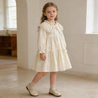 Girls' Dress Spring Autumn New French Lace Trim Large Turn-Down Collar Long Sleeve Princess Dress Children's Clothing - BsBuy