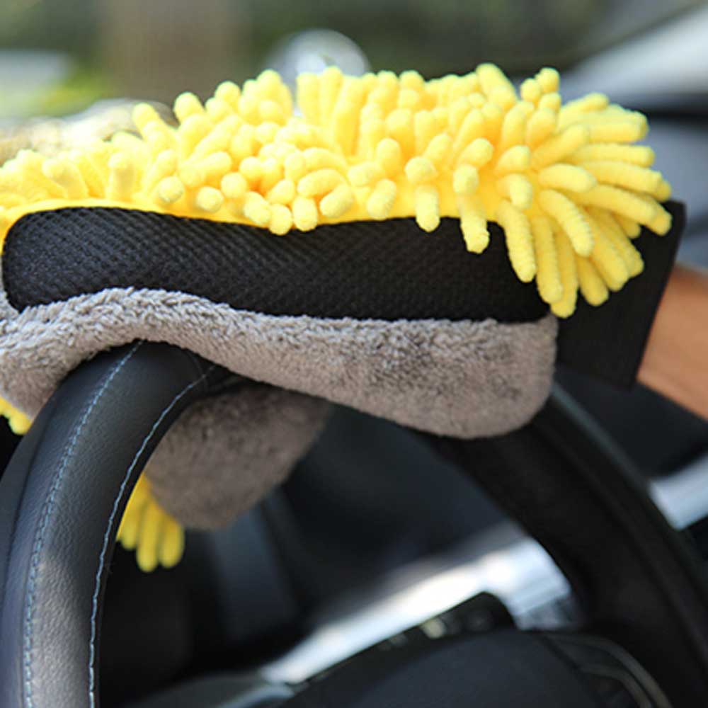 Car Wash Glove Coral Mitt Soft Anti-scratch for Car Wash Multifunction Thick Cleaning Glove Car Wax Detailing Brush Color Random - BsBuy