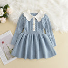 Fashionable Solid Color Long Sleeve Princess Dress Casual Winter Wear - BsBuy