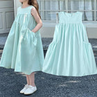 Fresh Mint Color Sleeveless Cotton Cool-Feeling A-Line Princess Dress - BsBuy