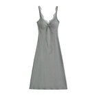 Long dress with bra pads lace trim and straps - BsBuy