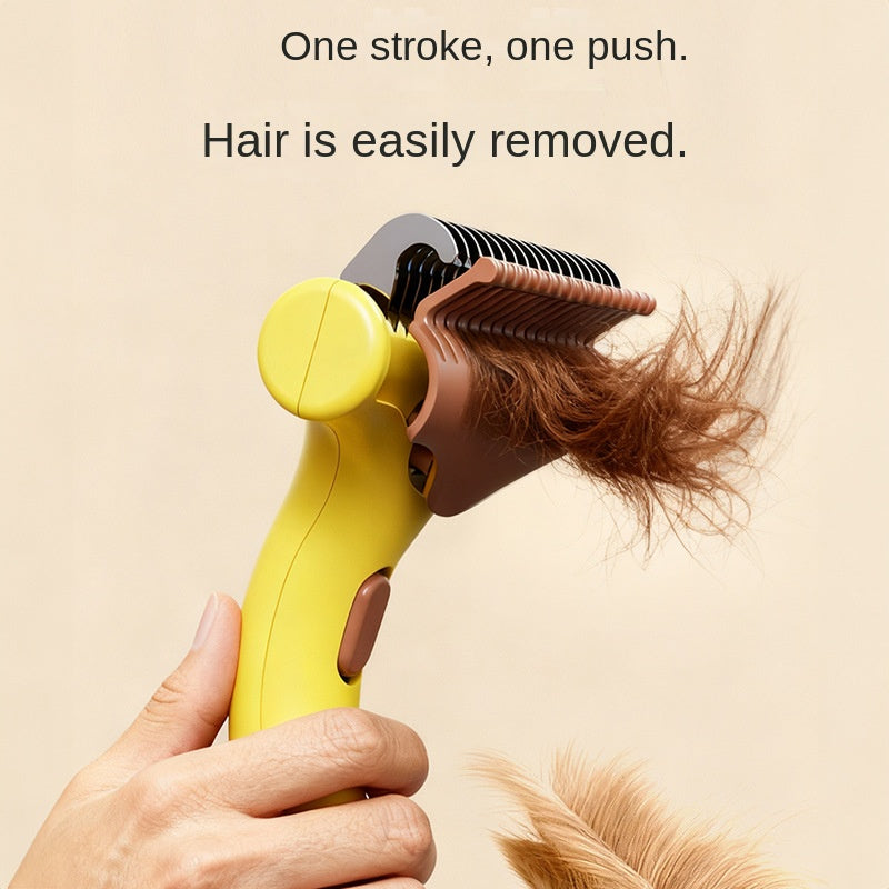 Pet Self-Cleaning Detangling Brush — One-Button Hair Removal Comb for Cats & Dogs - BsBuy