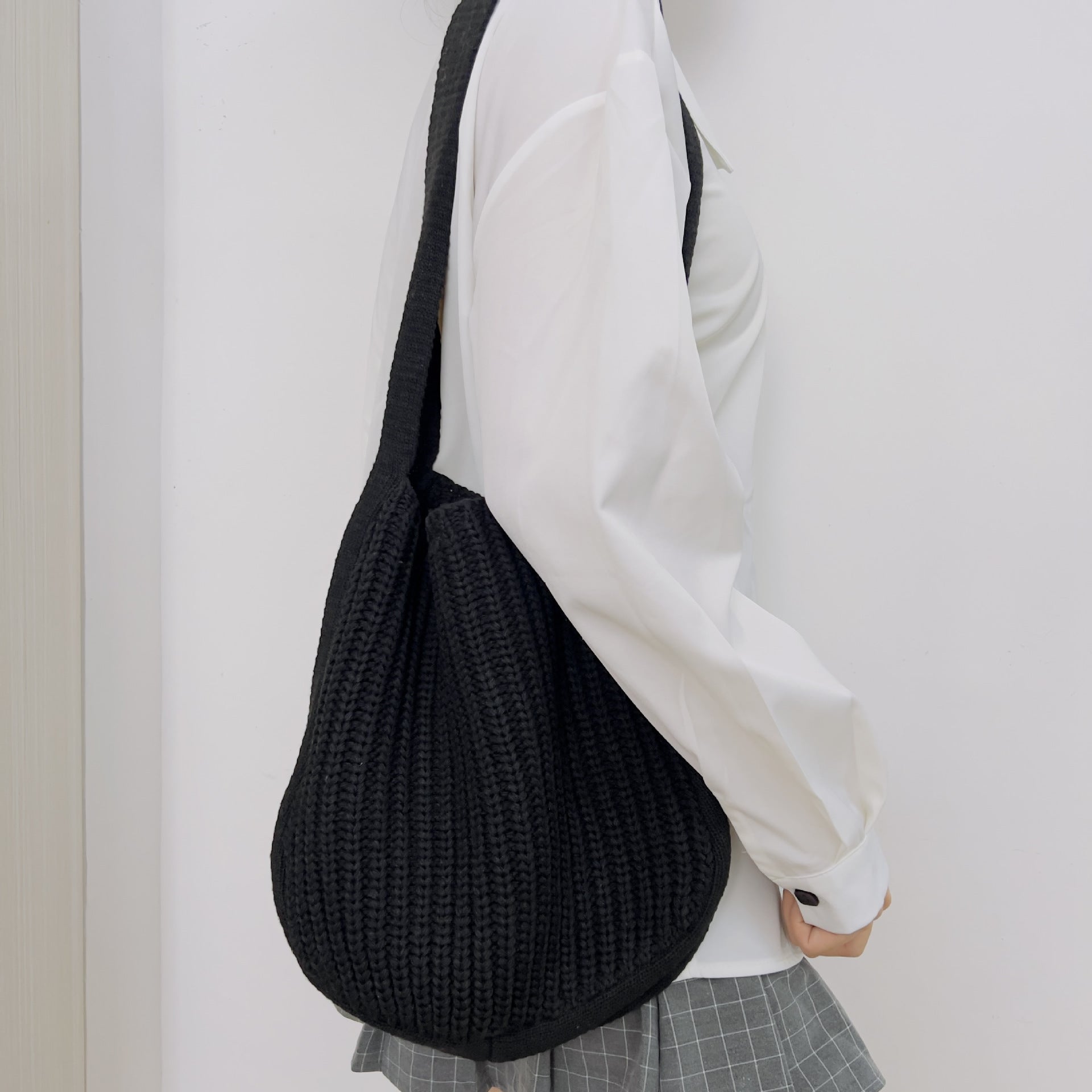 New Bag Messenger Bag Knitted Bag Large Capacity Tote Bag Shoulder Bag For Women - BsBuy