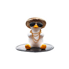 Straw Hat Glasses Duck Car Ornaments Straw Hat Local Tyrant Duck Car Ornaments Creative Straw Hat Swing Duck Car Pendant - BsBuy