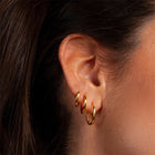 Stainless Steel Circle Earrings Set — 3 Pairs | Gold & Steel Hoop Earrings for Women - BsBuy