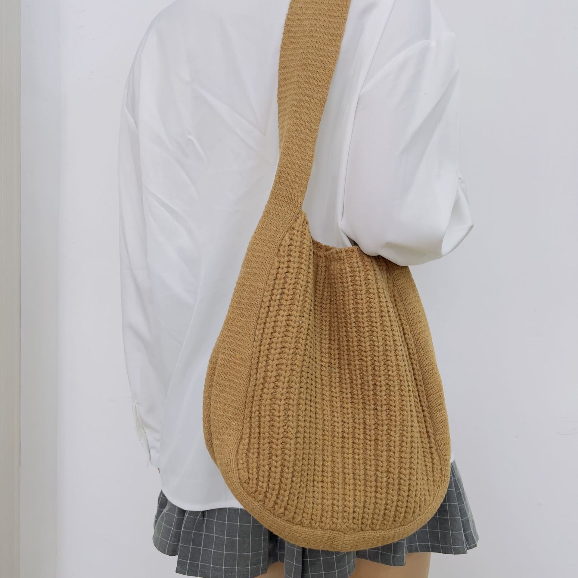 New Bag Messenger Bag Knitted Bag Large Capacity Tote Bag Shoulder Bag For Women - BsBuy