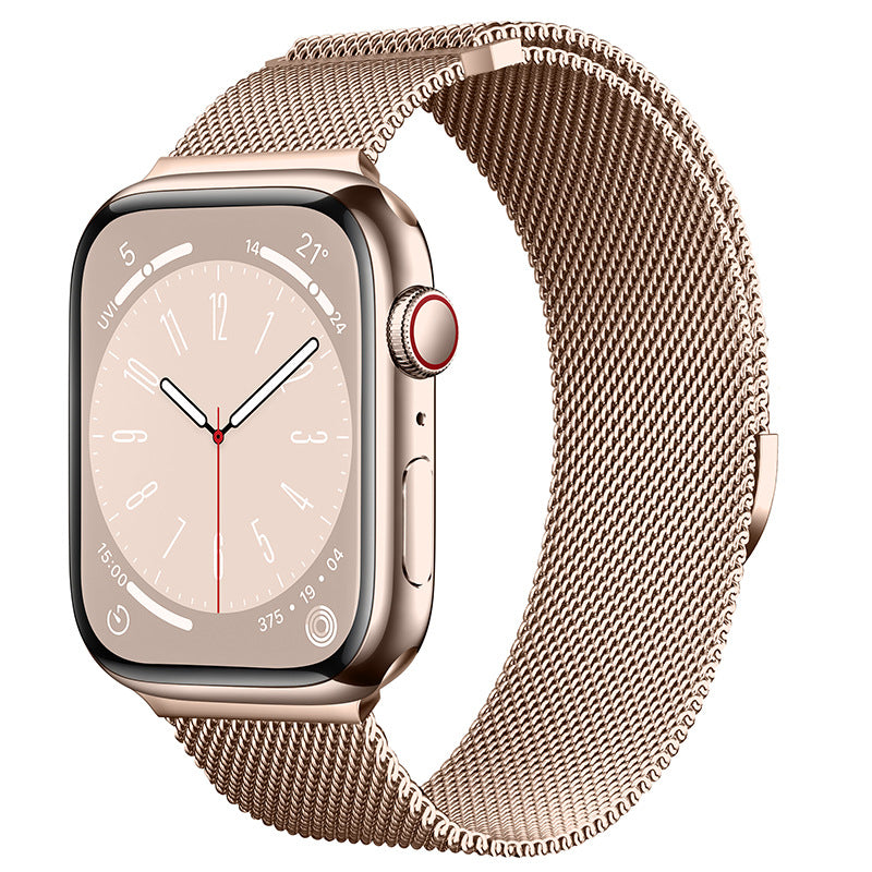 Compatible with Apple Watch, Two-Section Half-Circle Magnetic Milanese Steel Band for iWatch 11, Apple Watch Strap - BsBuy