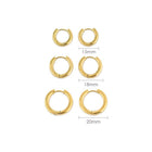 Stainless Steel Circle Earrings Set — 3 Pairs | Gold & Steel Hoop Earrings for Women - BsBuy