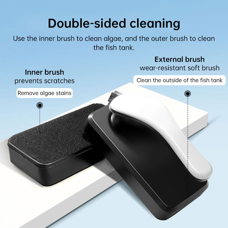 Strong Magnetic Aquarium Cleaner, Floating Algae Scraper Brush with Non-Slip Handle for Small, Medium & Large Fish Tanks - BsBuy