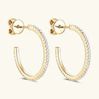 Moissanite C-Hoop Earrings — S925 Sterling Silver | D Colour VVS1 | Architectural Elegance - BsBuy
