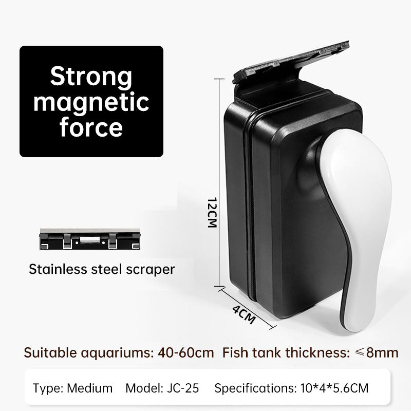 Strong Magnetic Aquarium Cleaner, Floating Algae Scraper Brush with Non-Slip Handle for Small, Medium & Large Fish Tanks - BsBuy