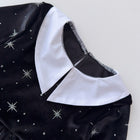 Clothing  Elegant Velvet Long Sleeve Dress with Glitter Star Print, Turn-Down Collar Princess Cut, Children's Formal Dress - BsBuy