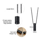 Vnox Stylish Screw Design Cylinder Memorial Urn Necklaces for Men Black Color Stainless Steel Cremation Keepsake Gifts Jewelry