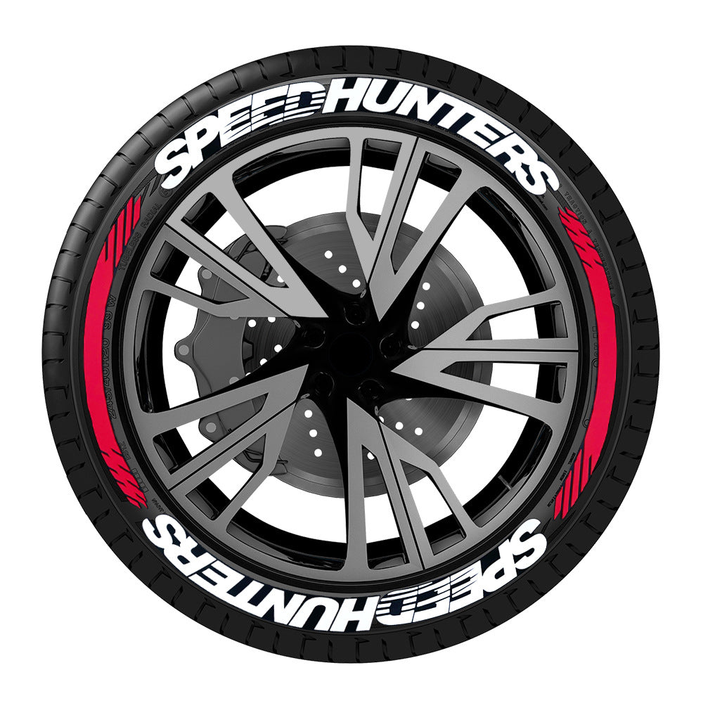 Tire sticker letter car motorcycle tire decoration - 8 groups SPEEDHUNTERS Red strip