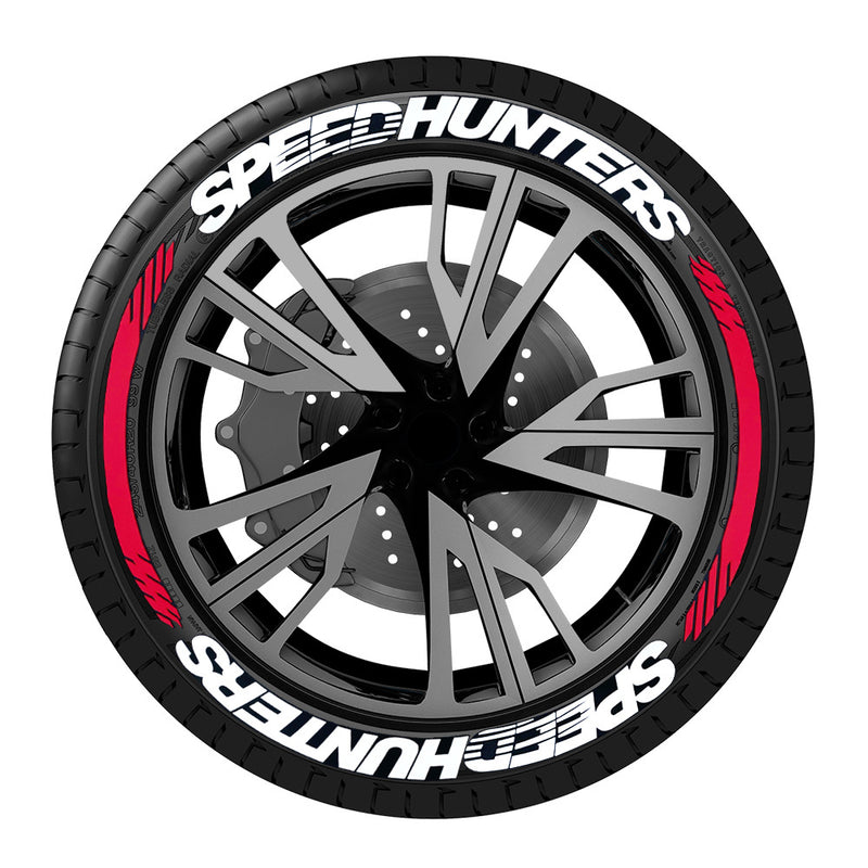 Tire sticker letter car motorcycle tire decoration - 8 groups SPEEDHUNTERS Red strip