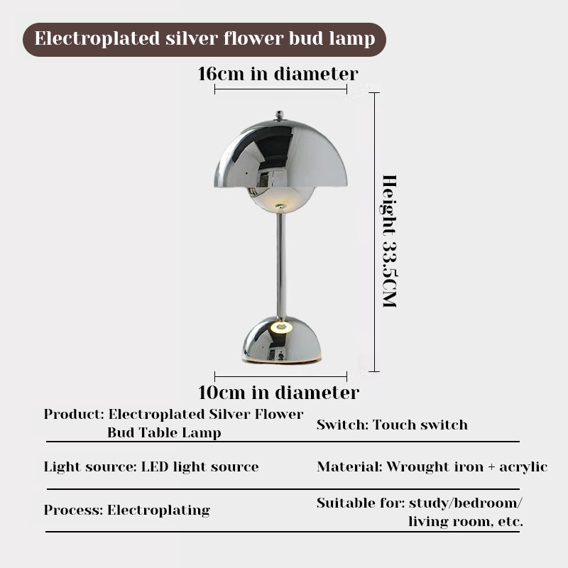 LED Mushroom & Flower Bud Desk Lamp with USB Charging, Touch Control, Kids Room Decor - BsBuy