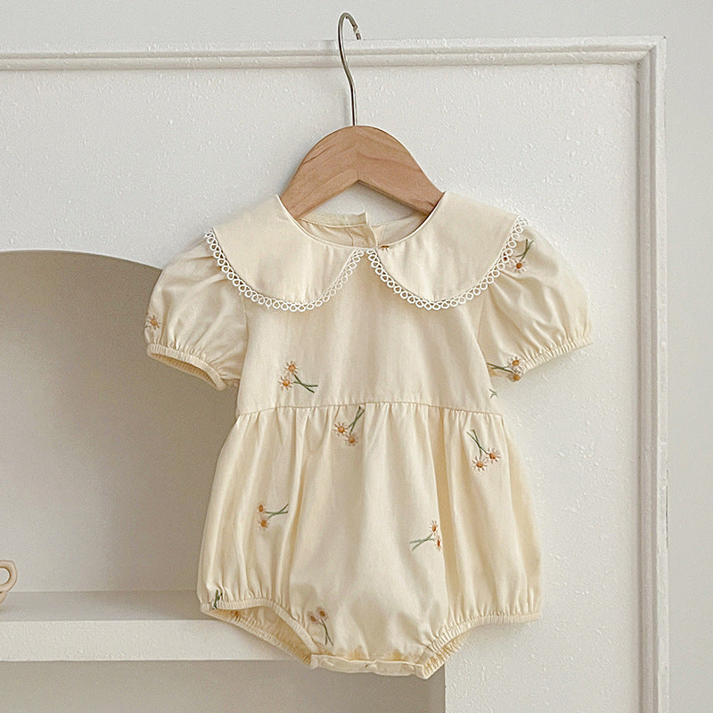 Baby Girl Clothes Infant Romper Summer New Embroidered Short Sleeve Onesie Bodysuit Outing Wear Kids Clothing - BsBuy