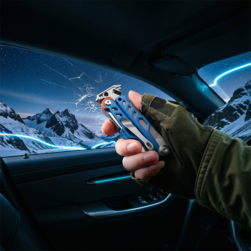 Compact Folding Multi-Tool with Pliers & Blade, Portable Camping & Vehicle Emergency Tool - BsBuy