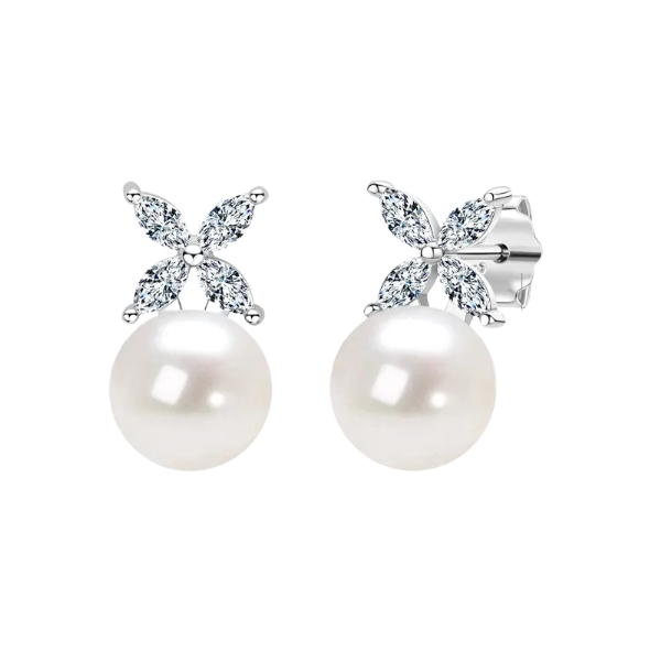 Four-Leaf Clover Freshwater Pearl Earrings — S925 Sterling Silver | Light Luxury Style - BsBuy