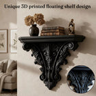 3D Printed Gothic Floating Shelf | Carved Wall Decor & Retro Plant Display Stand