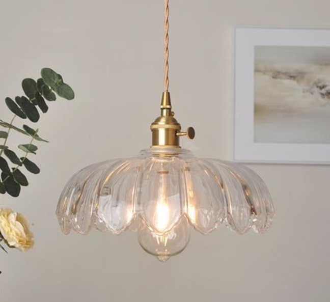 Vintage Glass Flower Minimalist Pendant Light - BsBuy