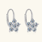 1.2 Carat Moissanite Flower Huggie Earrings — S925 Sterling Silver | D Colour VVS1 Clarity - BsBuy