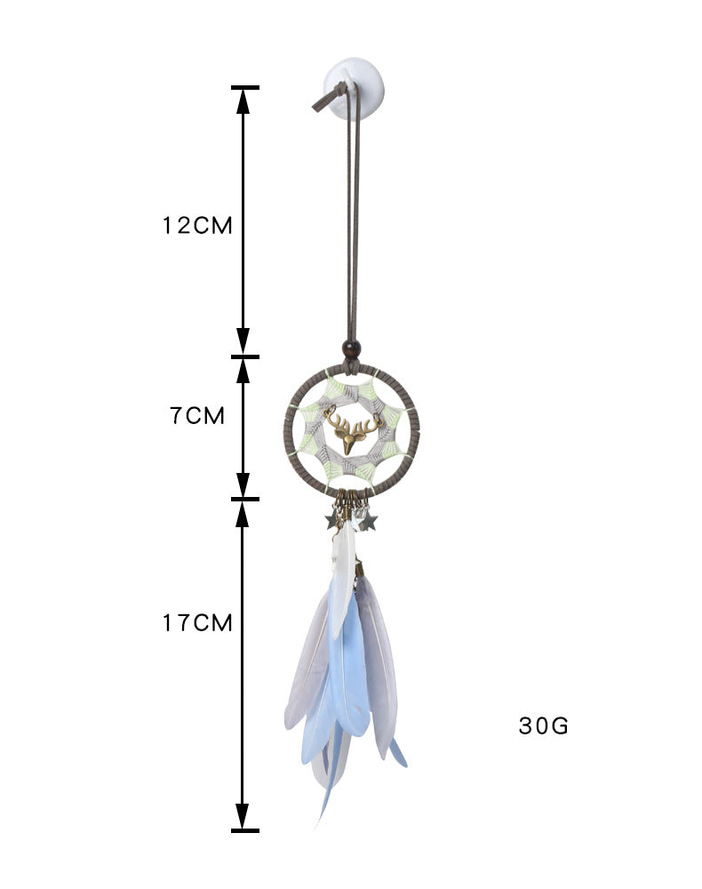 Dream Catcher Car Rearview Mirror Pendant – Boho Feather Hanging Ornament - BsBuy