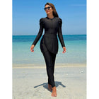 Solid color conservative one-piece swimsuit