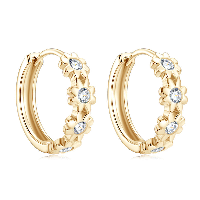 Daisy Flower Moissanite Earrings — S925 Sterling Silver | VVS1 Brilliance - BsBuy
