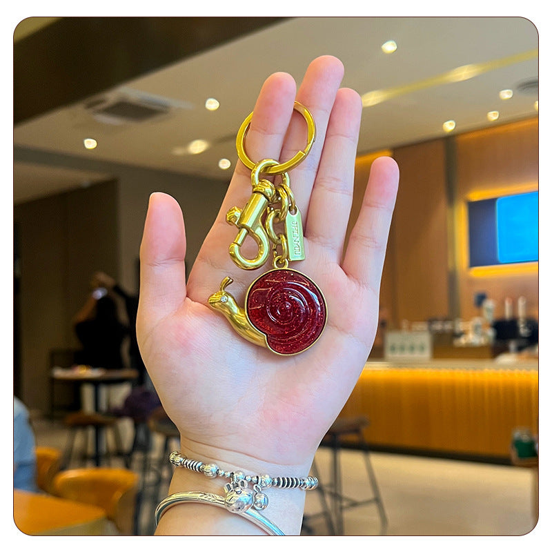 Snail Keychain for Women's Bags, Elegant Car Key Accessory, Perfect Valentine's Day Gift - BsBuy