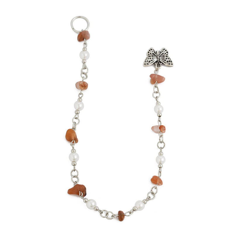 Colourful Gravel Braided Hair Accessory — Tassel Headpiece with Silver Alloy & Wax Cord - BsBuy