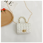 Children's Bag Pearl Tote Bag Princess Bag Mini Pearl Tote Bag Cute Girl Bag Ribbed Bag - BsBuy