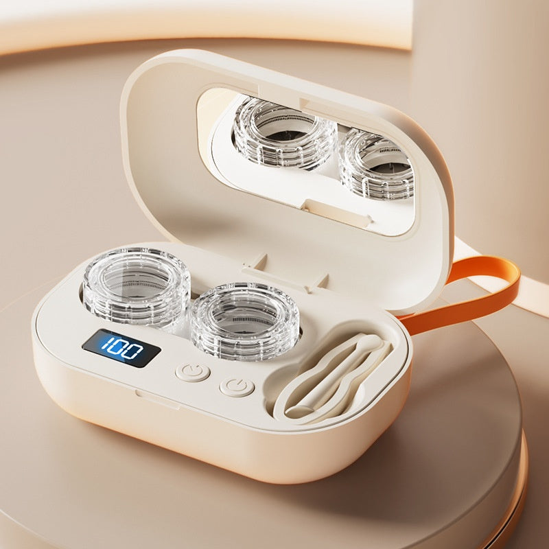 Charging Contact Lens Cleaner, High-Frequency Ultrasonic Automatic Cleaning Case - BsBuy