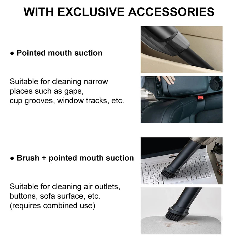 Cordless Cyclone Handheld Vacuum Cleaner – 5000Pa Wet & Dry, HEPA Filter - BsBuy