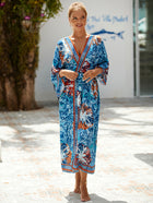 Printed Cotton Beach Cardigan — Lightweight Sun Protection Cover-Up - BsBuy