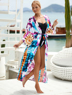 Printed Cotton Beach Cardigan — Lightweight Sun Protection Cover-Up - BsBuy