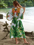 Printed Cotton Beach Cardigan — Lightweight Sun Protection Cover-Up - BsBuy