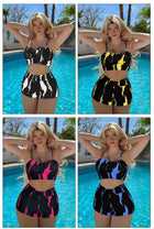 High-Waisted Striped Bikini Set — Sexy Split Swimsuit - BsBuy