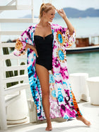 Printed Cotton Beach Cardigan — Lightweight Sun Protection Cover-Up - BsBuy