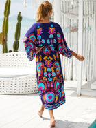 Printed Cotton Beach Cardigan — Lightweight Sun Protection Cover-Up - BsBuy