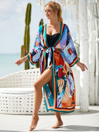 Printed Cotton Beach Cardigan — Lightweight Sun Protection Cover-Up - BsBuy