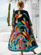 Printed Cotton Beach Cardigan — Lightweight Sun Protection Cover-Up - BsBuy