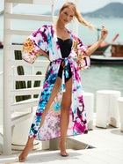 Printed Cotton Beach Cardigan — Lightweight Sun Protection Cover-Up - BsBuy