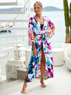 Printed Cotton Beach Cardigan — Lightweight Sun Protection Cover-Up - BsBuy