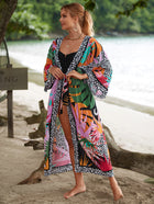 Printed Cotton Beach Cardigan — Lightweight Sun Protection Cover-Up - BsBuy