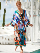 Printed Cotton Beach Cardigan — Lightweight Sun Protection Cover-Up - BsBuy