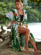 Printed Cotton Beach Cardigan — Lightweight Sun Protection Cover-Up - BsBuy